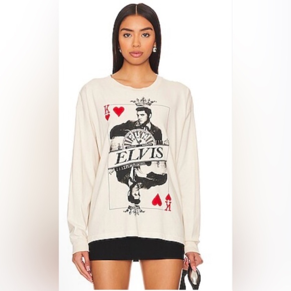 DAYDREAMER SUN RECORDS X ELVIS KING OF HEARTS LONG SLEEVE MERCH - DIRTY WHITE